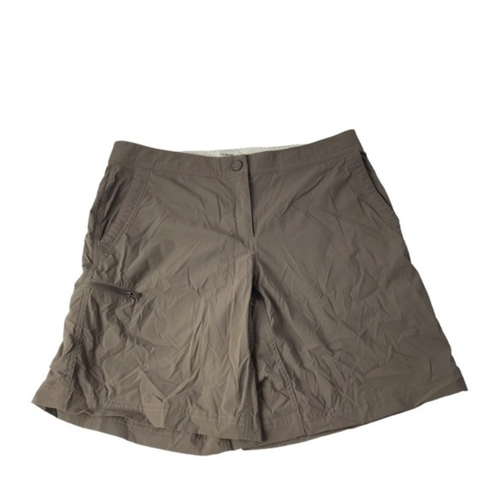 L.L.Bean Women's Water-Repellent Comfort Trail Shorts , ash size 10